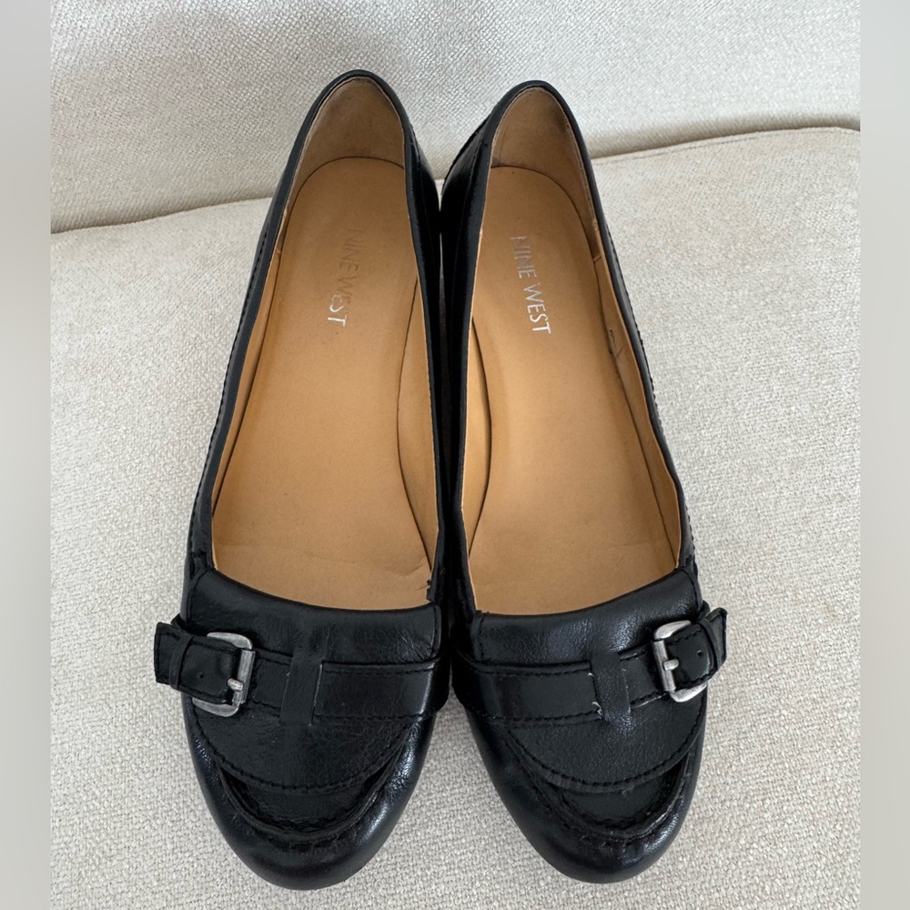 Nine West Black Leather Loafers